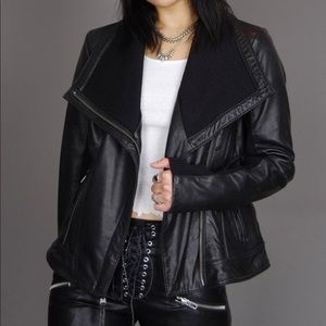 MICHAEL Michael Kors Genuine Leather Moto Jacket